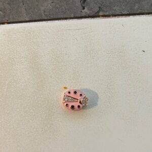 Pandora Rose Gold Round ladybug  Charm for flat mesh bracelet